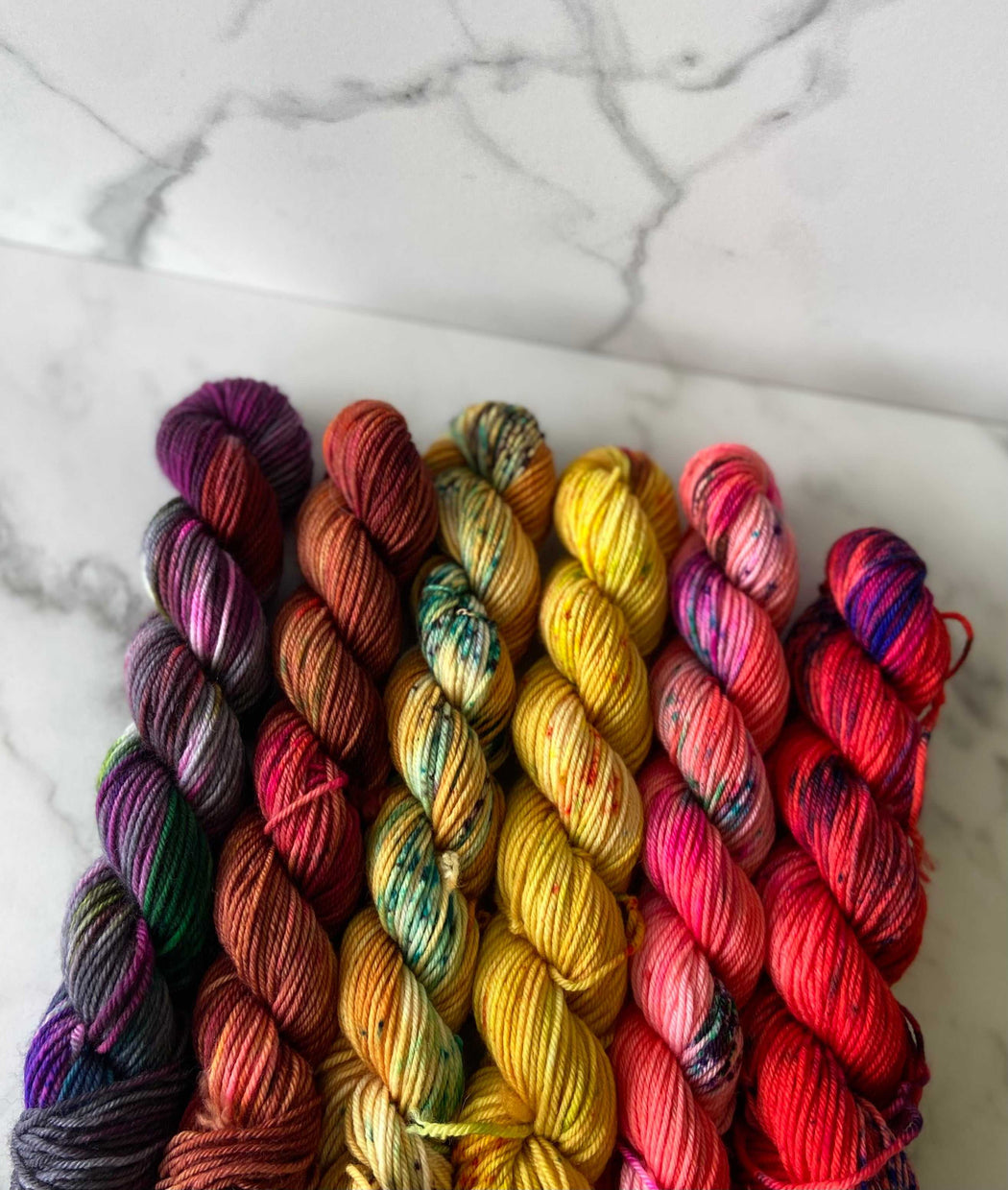 Saturday Sun /// OOAK Minis Collection - Ruby and Roses Yarn - Hand Dyed Yarn