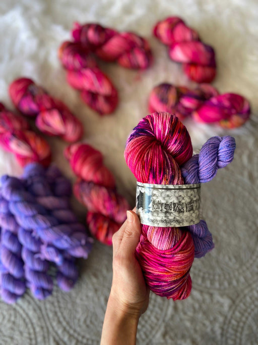 Shake A Leg /// OOAK Sock Set - Ruby and Roses Yarn - Hand Dyed Yarn
