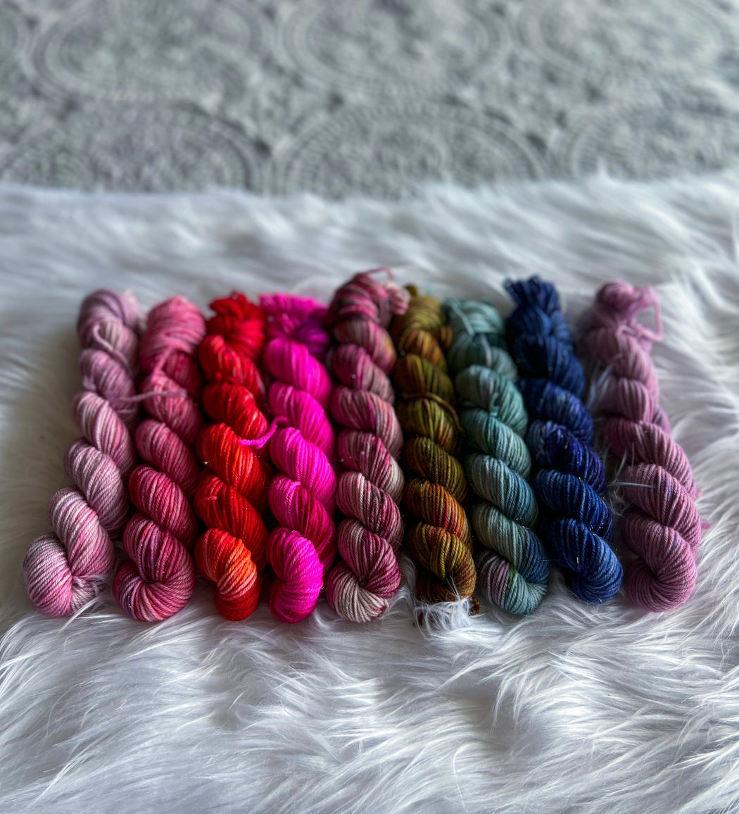 Soulmate /// OOAK Minis Collection - Ruby and Roses Yarn - Hand Dyed Yarn