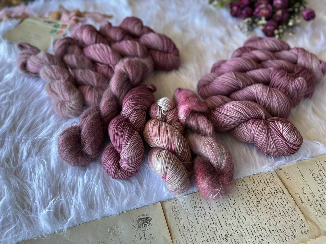Tattered Pages - Ruby and Roses Yarn - Hand Dyed Yarn