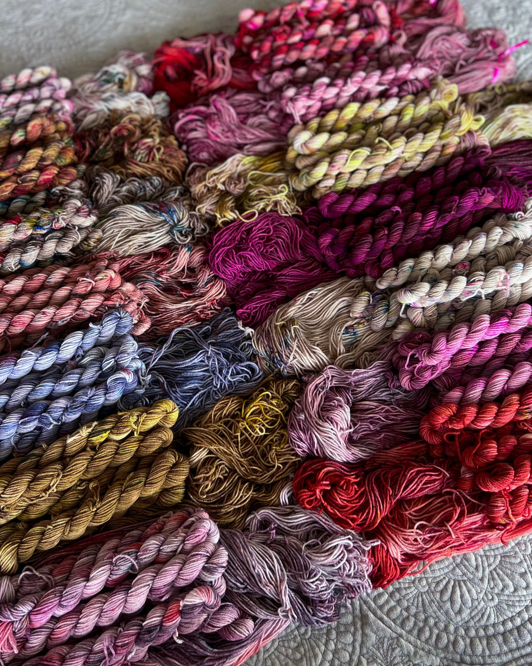 Untraveled Road /// OOAK Minis Collection - Ruby and Roses Yarn - Hand Dyed Yarn