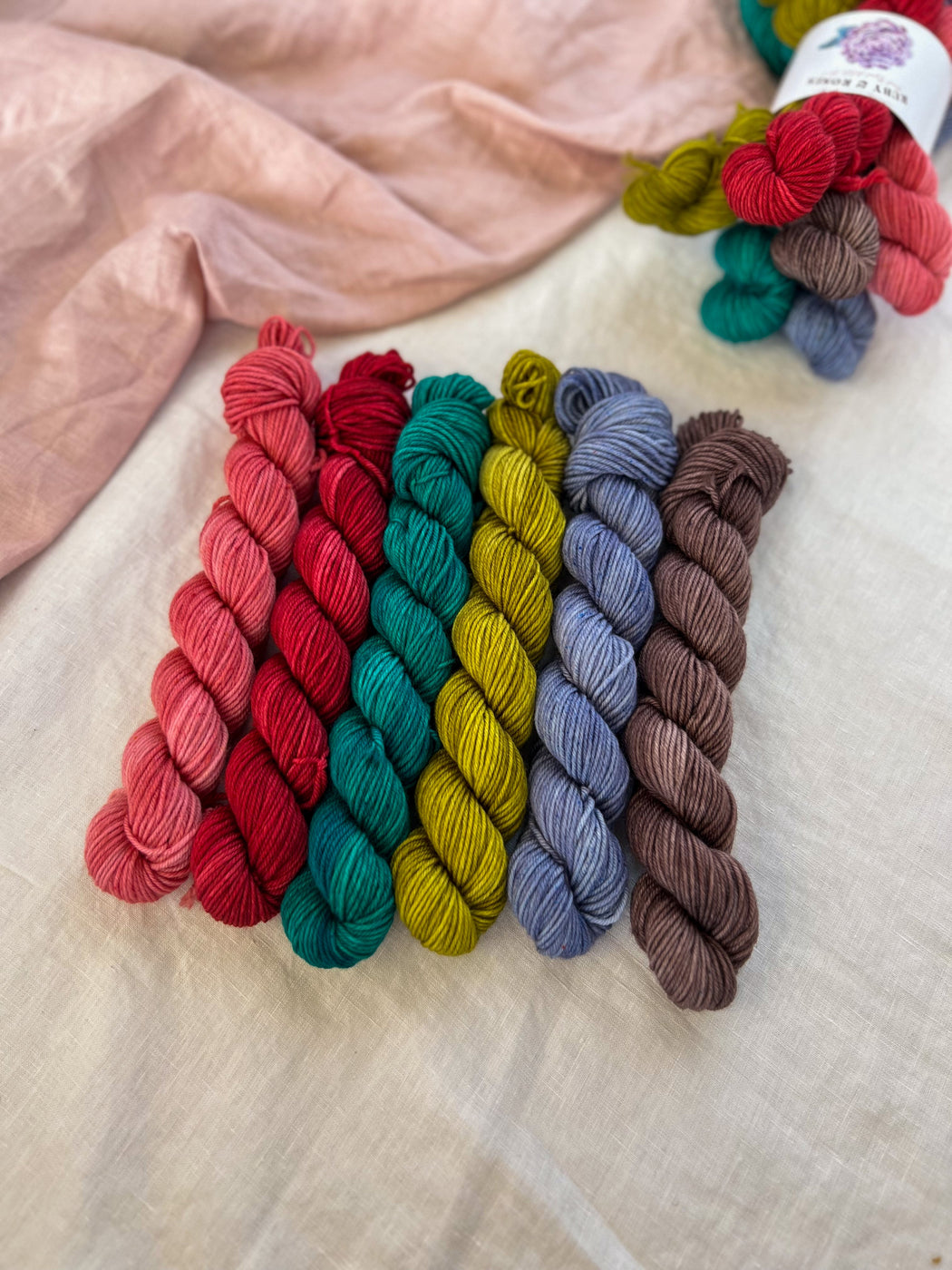 Yarn-ary Flight No. 4 - Ruby and Roses Yarn - Hand Dyed Yarn
